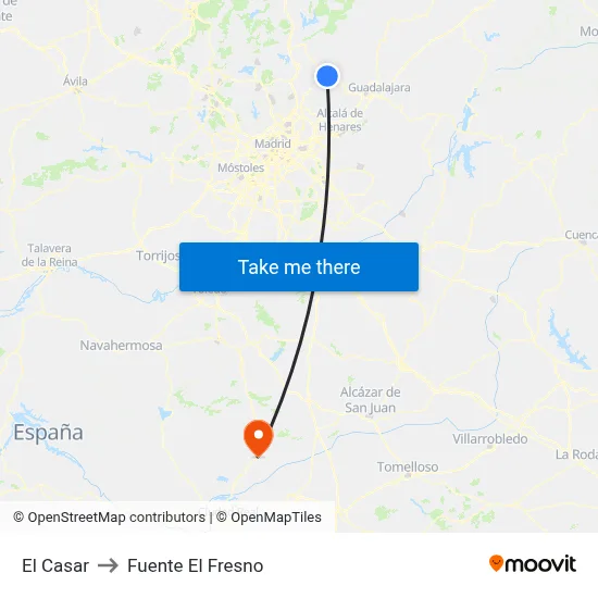 El Casar to Fuente El Fresno map