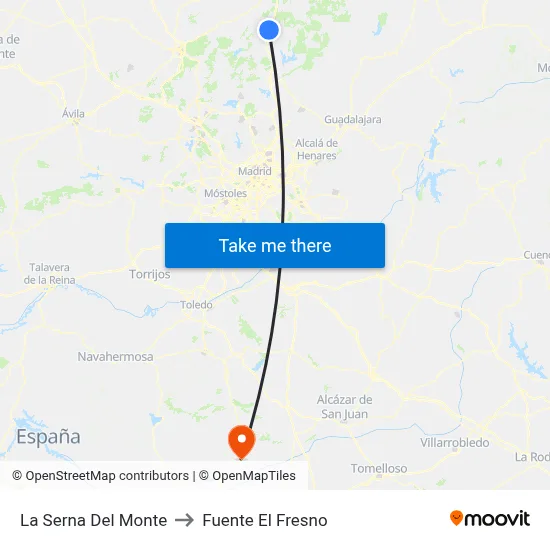 La Serna Del Monte to Fuente El Fresno map