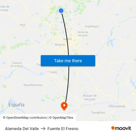 Alameda Del Valle to Fuente El Fresno map