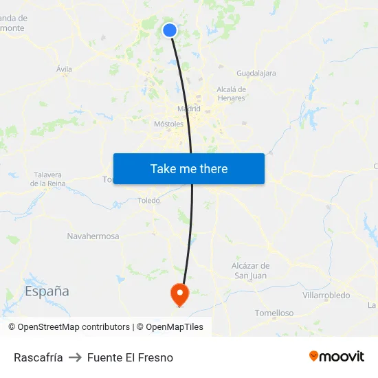 Rascafría to Fuente El Fresno map