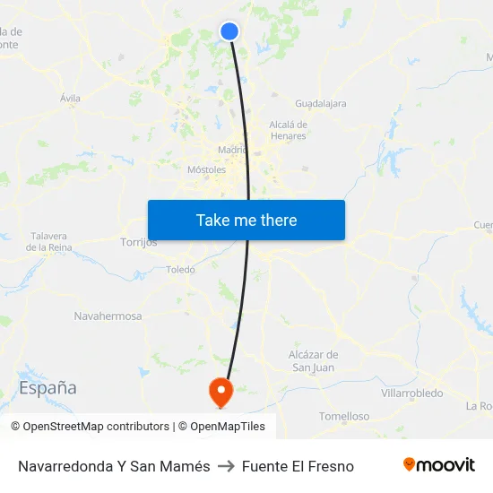 Navarredonda Y San Mamés to Fuente El Fresno map