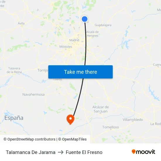 Talamanca De Jarama to Fuente El Fresno map