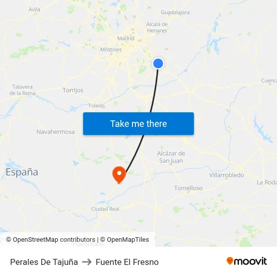 Perales De Tajuña to Fuente El Fresno map
