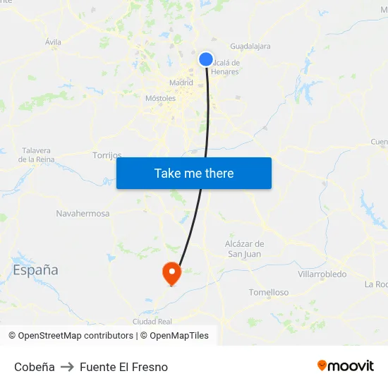 Cobeña to Fuente El Fresno map