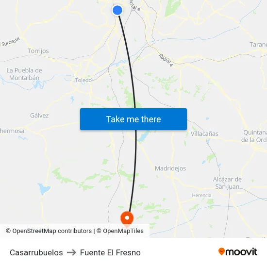 Casarrubuelos to Fuente El Fresno map