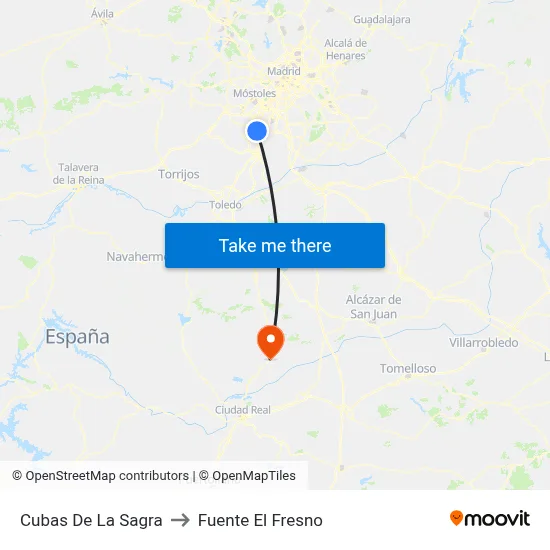 Cubas De La Sagra to Fuente El Fresno map