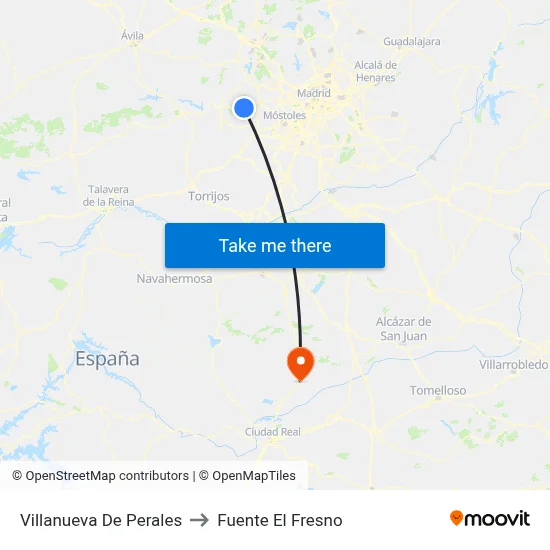 Villanueva De Perales to Fuente El Fresno map