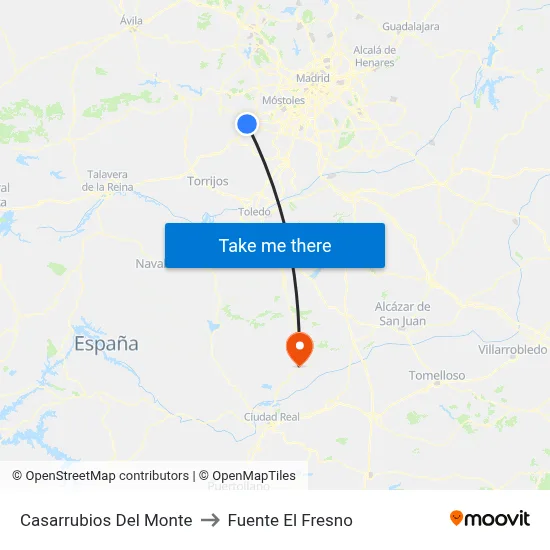 Casarrubios Del Monte to Fuente El Fresno map