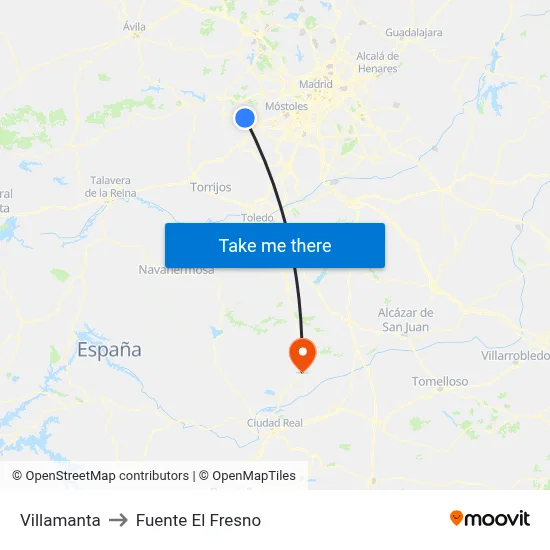 Villamanta to Fuente El Fresno map