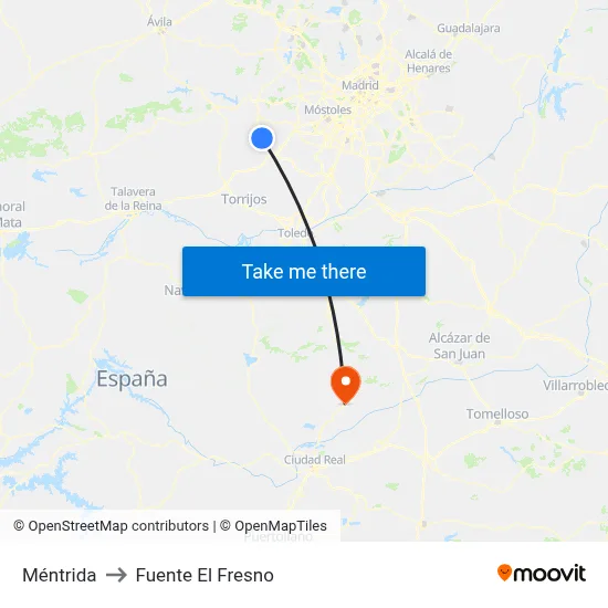 Méntrida to Fuente El Fresno map