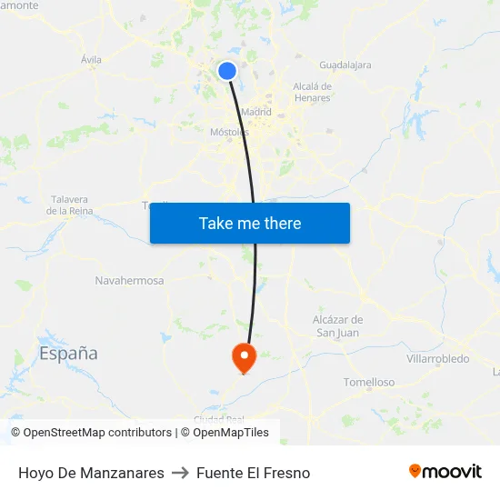 Hoyo De Manzanares to Fuente El Fresno map
