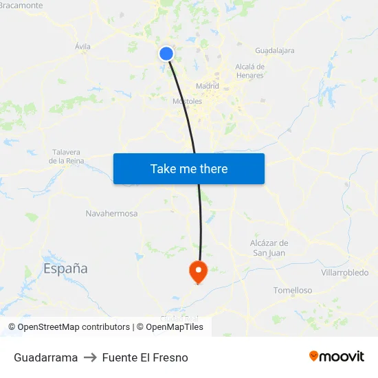 Guadarrama to Fuente El Fresno map