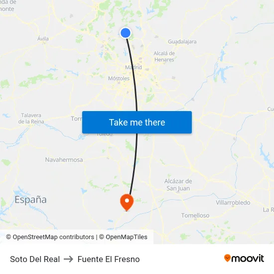 Soto Del Real to Fuente El Fresno map
