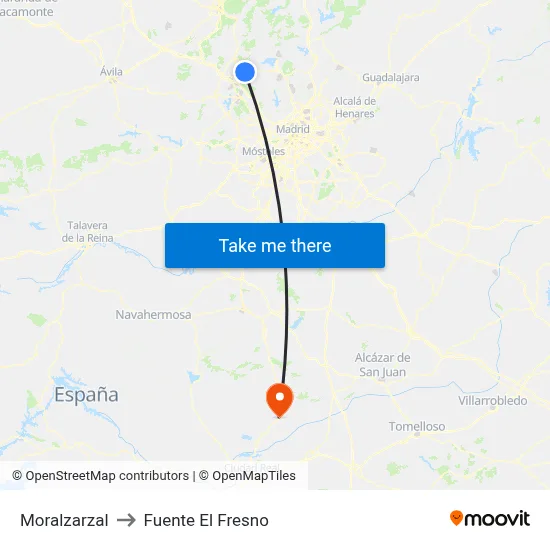 Moralzarzal to Fuente El Fresno map