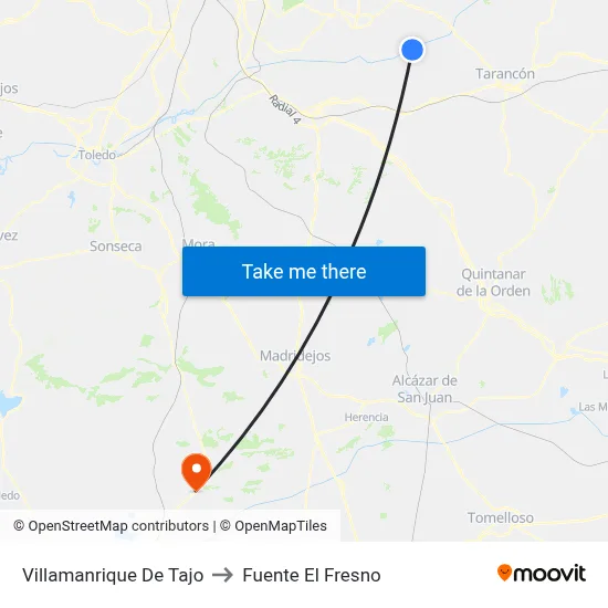 Villamanrique De Tajo to Fuente El Fresno map