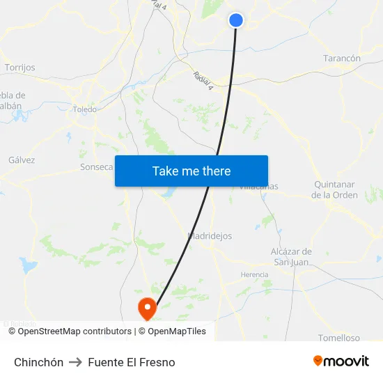 Chinchón to Fuente El Fresno map