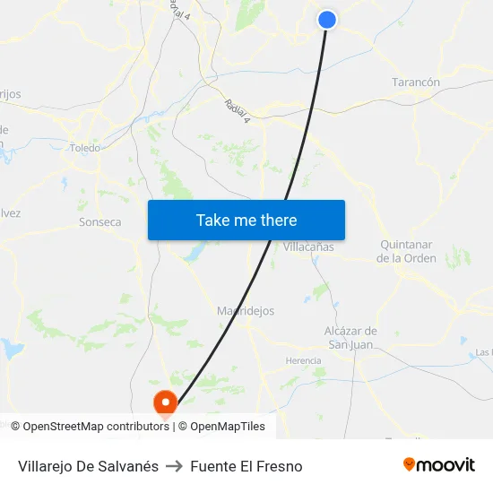 Villarejo De Salvanés to Fuente El Fresno map