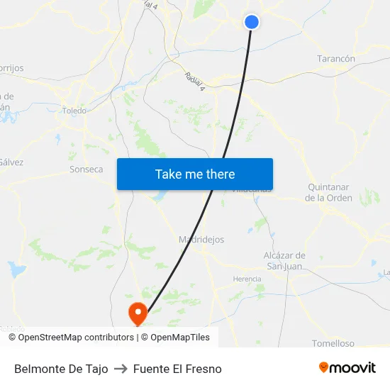 Belmonte De Tajo to Fuente El Fresno map