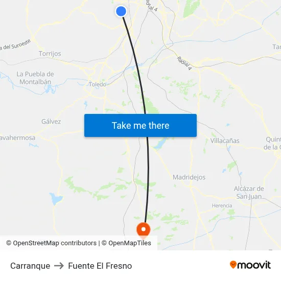 Carranque to Fuente El Fresno map