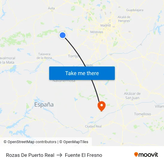 Rozas De Puerto Real to Fuente El Fresno map