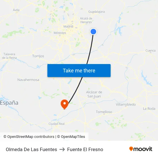 Olmeda De Las Fuentes to Fuente El Fresno map