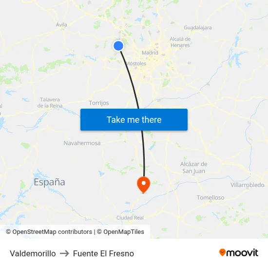 Valdemorillo to Fuente El Fresno map