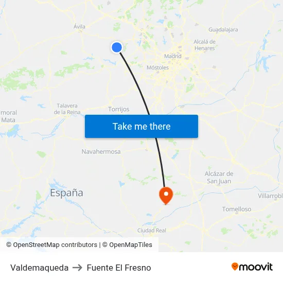 Valdemaqueda to Fuente El Fresno map