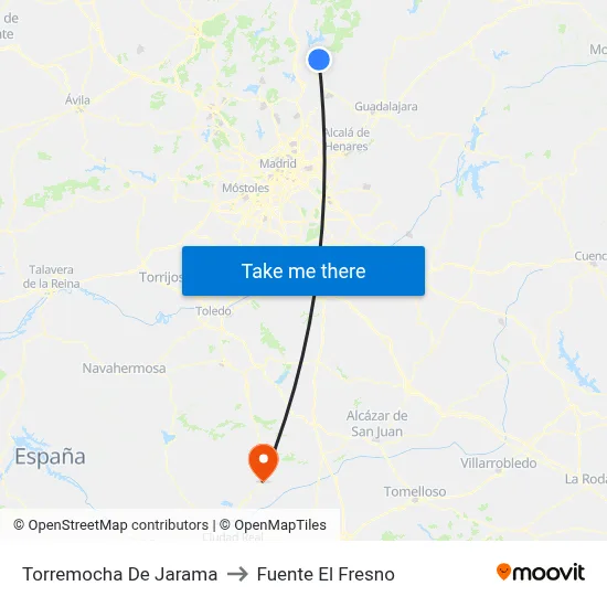 Torremocha De Jarama to Fuente El Fresno map