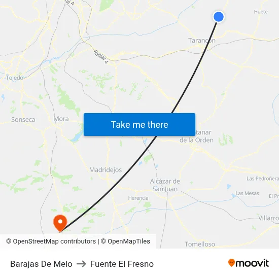 Barajas De Melo to Fuente El Fresno map