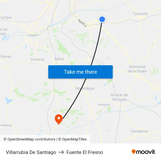 Villarrubia De Santiago to Fuente El Fresno map