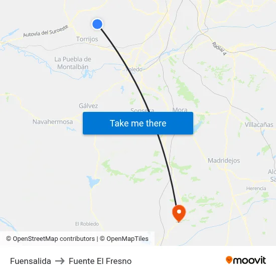 Fuensalida to Fuente El Fresno map