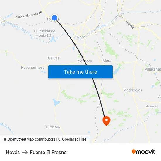 Novés to Fuente El Fresno map