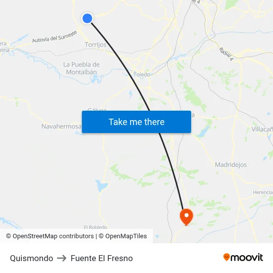 Quismondo to Fuente El Fresno map