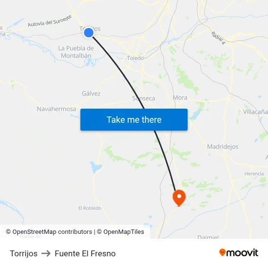 Torrijos to Fuente El Fresno map