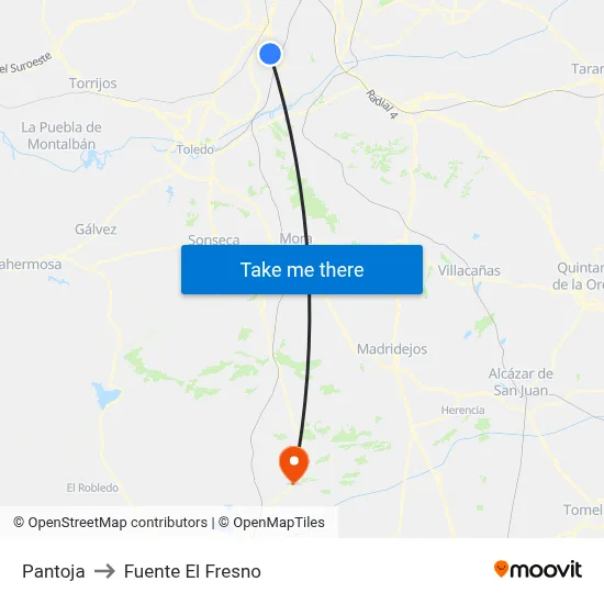 Pantoja to Fuente El Fresno map