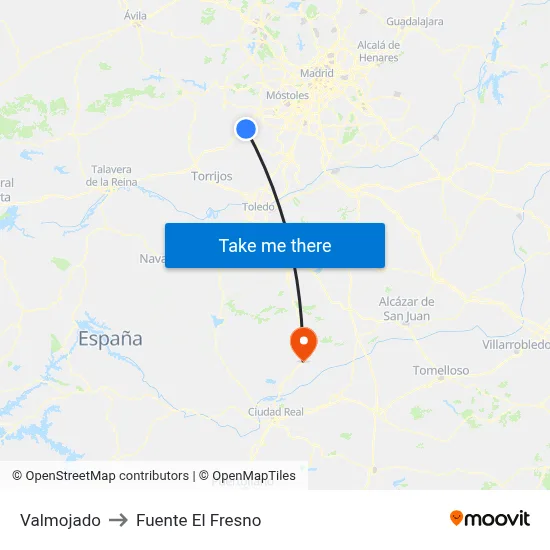 Valmojado to Fuente El Fresno map