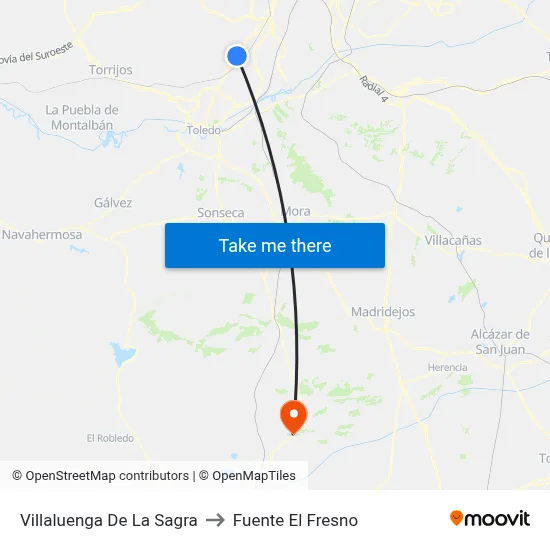 Villaluenga De La Sagra to Fuente El Fresno map