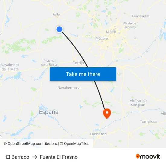 El Barraco to Fuente El Fresno map