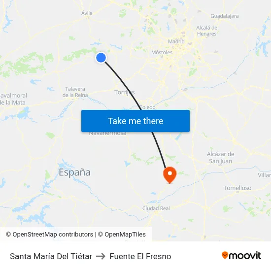 Santa María Del Tiétar to Fuente El Fresno map