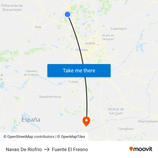 Navas De Riofrío to Fuente El Fresno map
