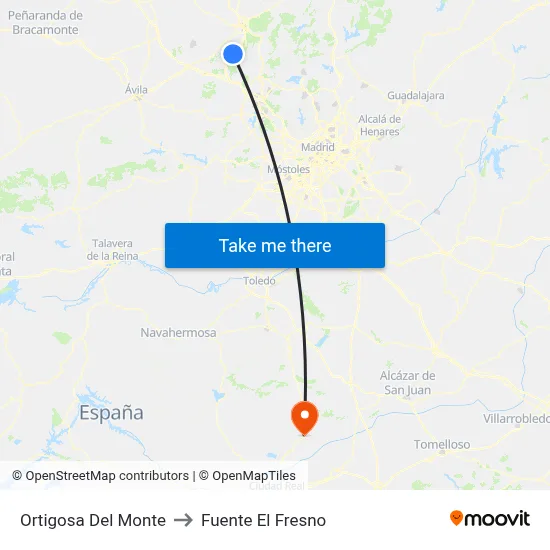Ortigosa Del Monte to Fuente El Fresno map