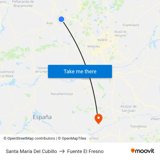 Santa María Del Cubillo to Fuente El Fresno map