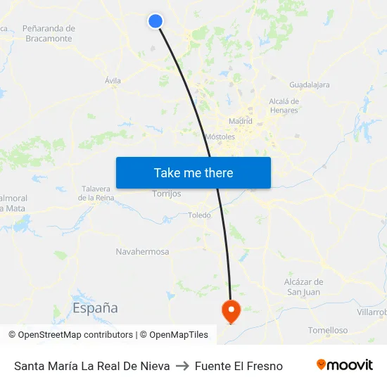Santa María La Real De Nieva to Fuente El Fresno map