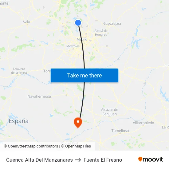 Cuenca Alta Del Manzanares to Fuente El Fresno map