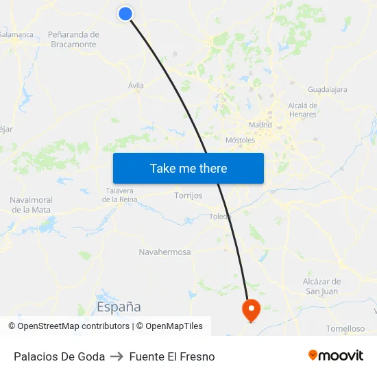 Palacios De Goda to Fuente El Fresno map