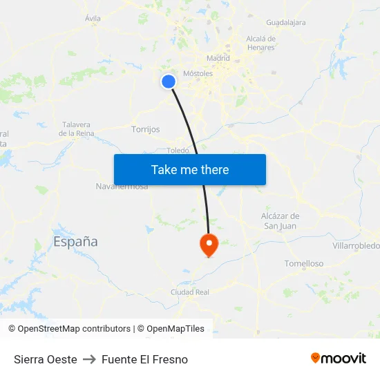 Sierra Oeste to Fuente El Fresno map