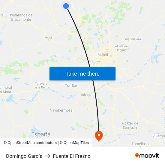 Domingo García to Fuente El Fresno map