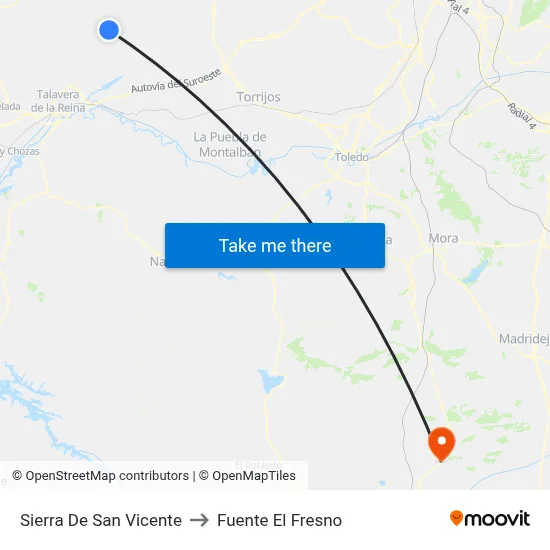 Sierra De San Vicente to Fuente El Fresno map