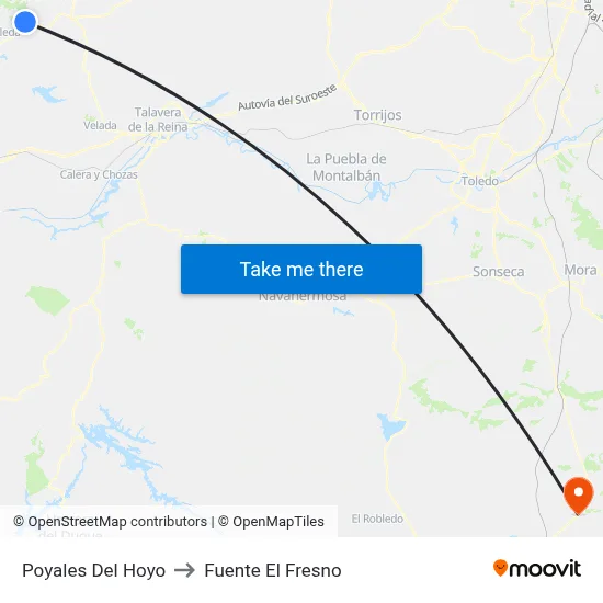 Poyales Del Hoyo to Fuente El Fresno map