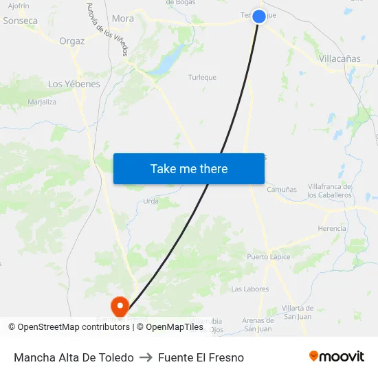 Mancha Alta De Toledo to Fuente El Fresno map
